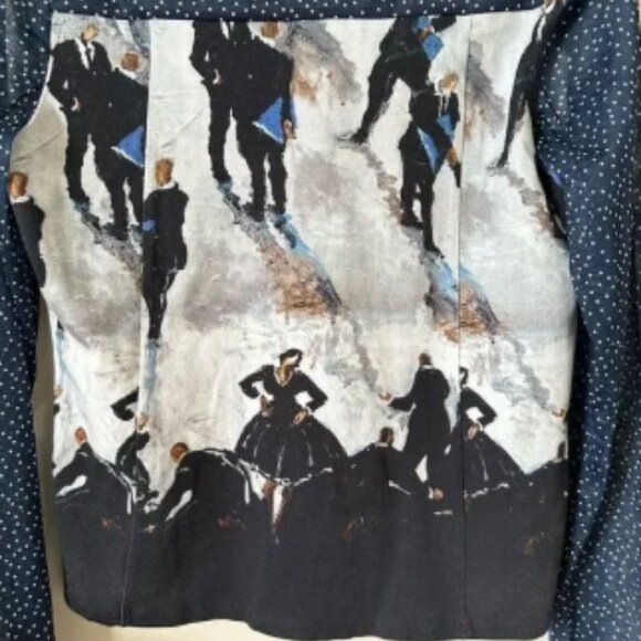 Aventures Des Toiles Print Men in Suits Art to Wear Long Sleeve Top Size 42 - Picture 6 of 6